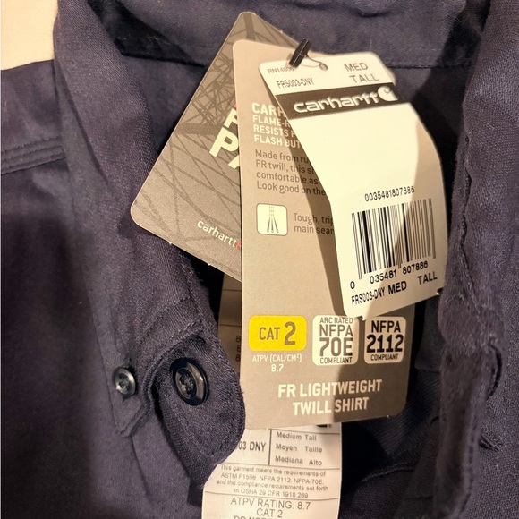 Carhartt Men's Dark navy Casual Button Down Shirt - Picture 8 of 10